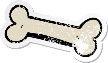 Bir insan tarafından çizilmiş karikatür kemiğinin sıkıntılı çıkartması.