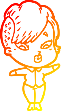 Bir çizgi film karakteri, bir insan tarafından çizilmiş bir kızı şaşırttı.