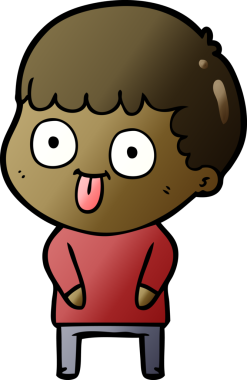 cartoon dumb kid drawn by a human