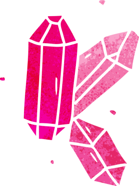 İnsan eliyle çizilmiş kristal taşların karalamaları.