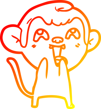 İnsan tarafından çizilmiş çılgın bir çizgi maymunun sıcak çizgi çizimi