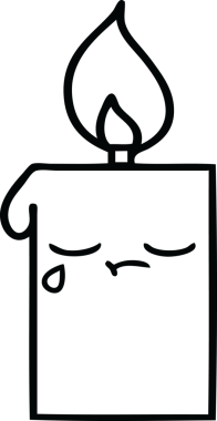 Bir insan tarafından çizilmiş mum çizimi.