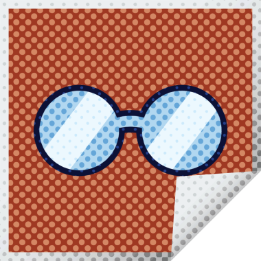 Bir insan tarafından çizilmiş grafik vektör illüstrasyon kare etiketi