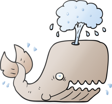 Bir insan tarafından çizilmiş serbest çizim karikatür balinası.