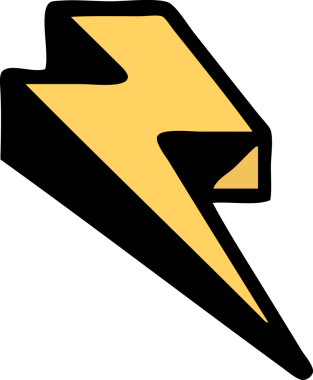 Bir insan tarafından çizilmiş geleneksel yıldırım şeklinde dövme.