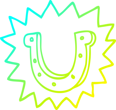 Bir insan tarafından çizilmiş şanslı at nalı çizgi çizimi.