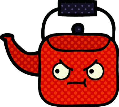 Bir insan tarafından çizilmiş bir çaydanlık çizgi filmi.