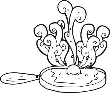 Bir insan tarafından çizilmiş siyah beyaz karikatür yumurtası.