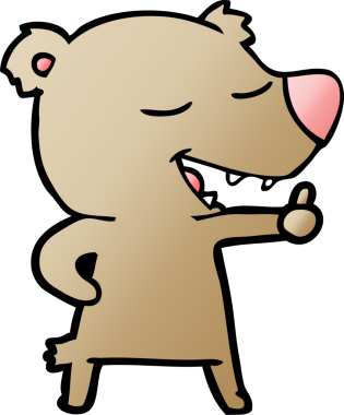 Bir insan tarafından çizilmiş çizgi film ayısı.