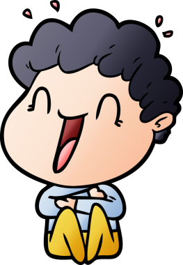 Bir insan tarafından çizilmiş mutlu bir adam.