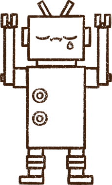 Bir insan tarafından çizilen Çılgın Robot Kömürü