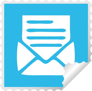 Bir insan tarafından çizilmiş bir mektup ve zarfın kabuk soyucu karikatürü