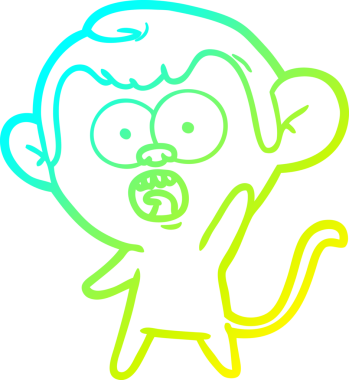 Bir insan tarafından çizilmiş bir çizgi filmin soğuk gradyan çizimi.