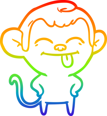 gökkuşağı gradyan çizimi bir insan tarafından çizilmiş komik bir çizgi maymun