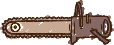 Bir insan tarafından çizilen elektrikli testere tebeşiri