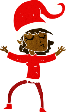 Noel Baba 'nın bir insan tarafından çizilmiş yardımcı karikatürü.