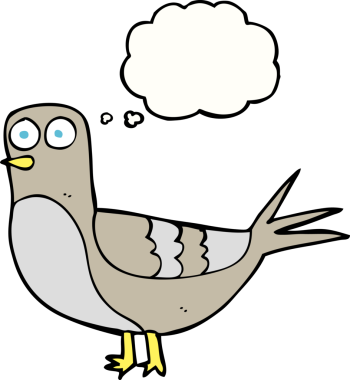 Bir insan tarafından çizilmiş serbest çizim balon güvercin.