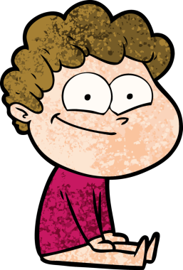 Bir insan tarafından çizilmiş mutlu bir adam.