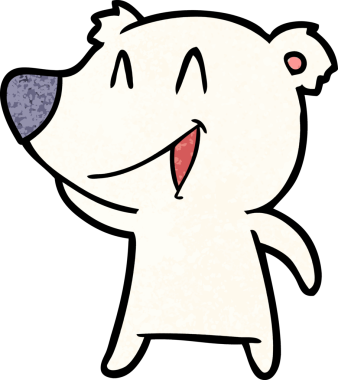 Bir insan tarafından çizilmiş mutlu kutup ayısı karikatürü