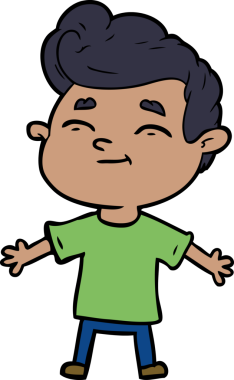 Bir insan tarafından çizilmiş mutlu çizgi film adamı.