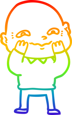 gökkuşağı gradyanı çizimi bir insan tarafından çizilmiş gergin bir adamın çizimi