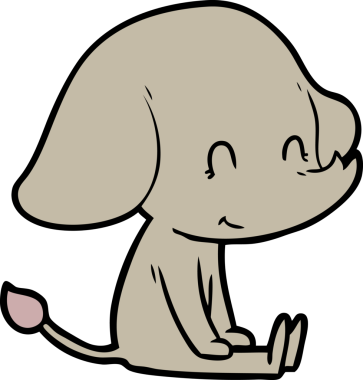 Bir insan tarafından çizilmiş şirin bir fil.