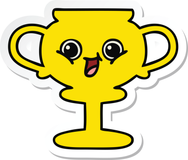 Bir insan tarafından çizilmiş şirin bir karikatür kupasının çıkartması.