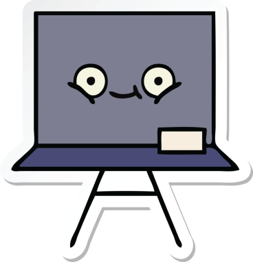 Bir insan tarafından çizilmiş şirin bir karikatür çıkartması.