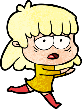 Bir insan tarafından çizilmiş yorgun bir kadın.