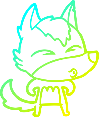 Bir insan tarafından çizilmiş bir kurt çizgi filminin soğuk gradyan çizimi