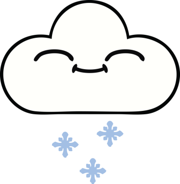 Bir insan tarafından çizilmiş güzel bir kar bulutu karikatürü