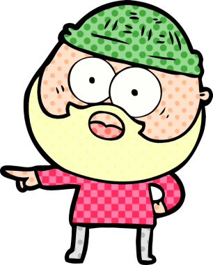 Karikatür sakallı adam bir insan tarafından çizilmiş.