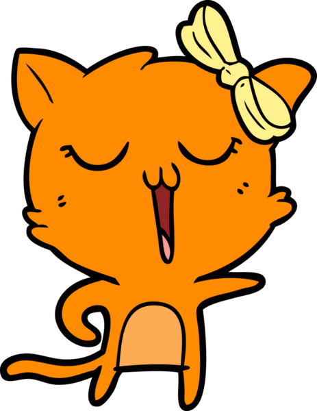 Bir insan tarafından çizilmiş çizgi film kedisi.