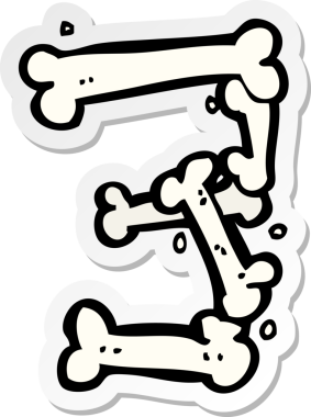 Bir insan tarafından çizilmiş cadılar bayramı kemik numarasının çıkartması.