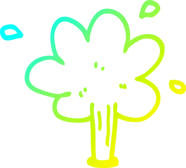 Bir insan tarafından çizilen su fışkırtan çizgi filmin soğuk gradyan çizgisi.