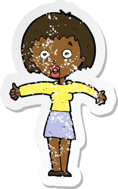 Bir insan tarafından çizilmiş bir karikatürün gerilimli çıkartması.