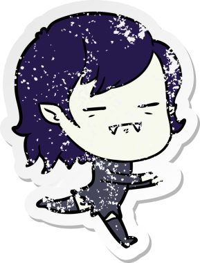 Bir insan tarafından çizilen ölümsüz vampir kız çizgi filminin sıkıntılı çıkartması.