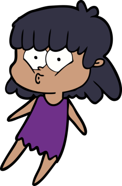 Bir insan tarafından çizilmiş ıslık çalan kız.