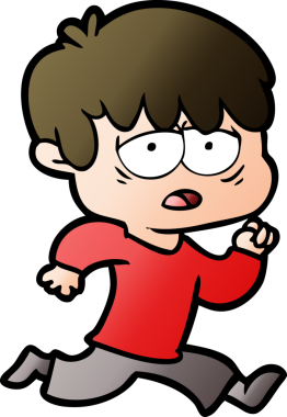 Bir insan tarafından çizilmiş bitkin çocuk çizgi filmi.