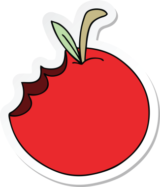 Bir insan tarafından çizilmiş tuhaf bir elmanın çıkartması.