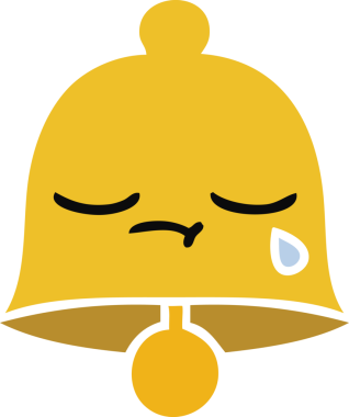 Bir insan tarafından çizilmiş eski bir çanın düz rengi