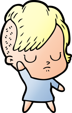 Bir insan tarafından çizilmiş karikatür kadın.