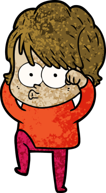 Bir insan tarafından çizilmiş karikatür kadın.