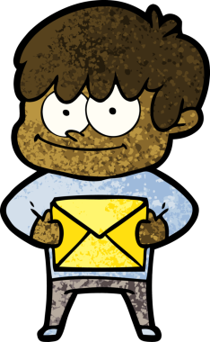 Bir insan tarafından çizilmiş mutlu çizgi film adamı.