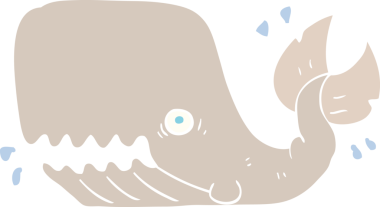 Bir insan tarafından çizilmiş kızgın balinanın düz renk çizimi