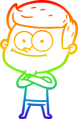 Bir insan tarafından çizilmiş mutlu bir adamın çizgi çizimi.