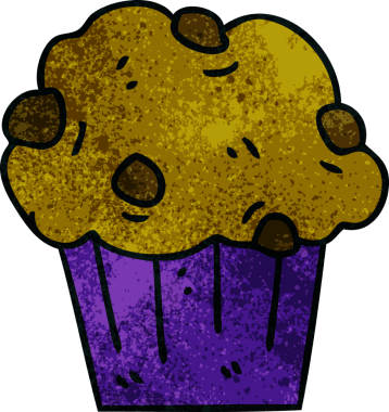 Bir insan tarafından çizilmiş garip bir çizgi film çikolatalı kek.