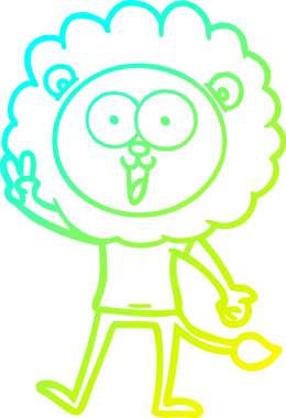 Bir insan tarafından çizilmiş mutlu çizgi film aslanı çizimi.