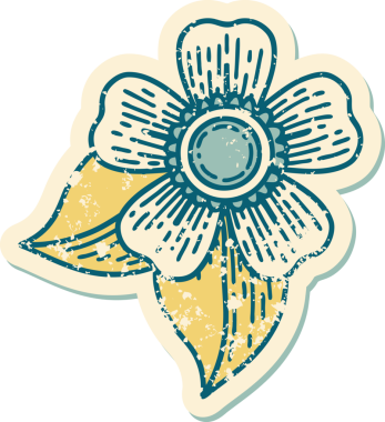 Bir insan tarafından çizilmiş bir çiçeğin sembolik dövmesi.