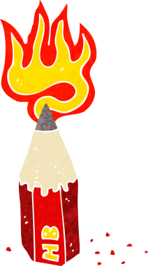 Bir insan tarafından çizilmiş kalem koçanı.